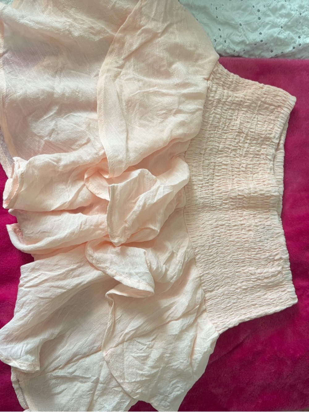 Light Blush Pink Ruffled Skirt